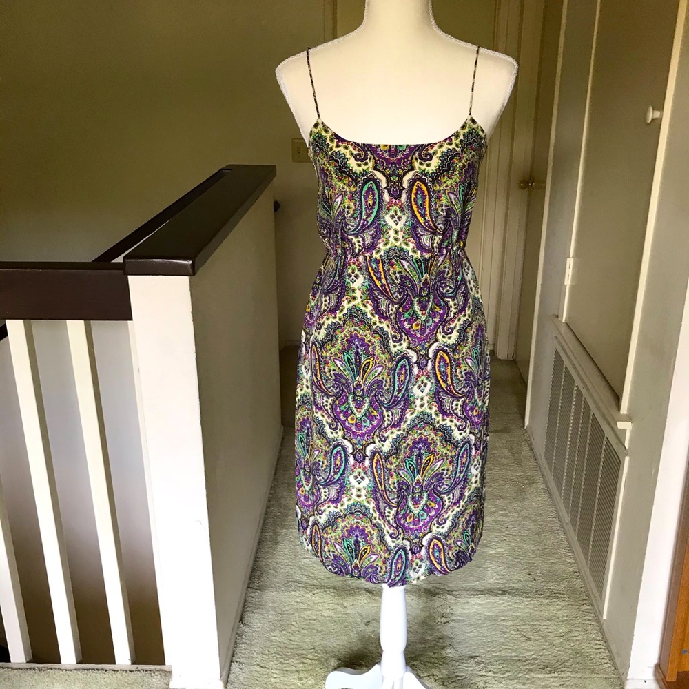 J.Crew silk paisley blouson dress